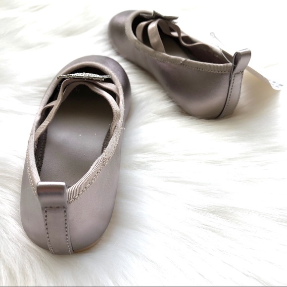 New H&M Star Ballerina Flats Toddler Shoes Metallic Silver Sz 8 - Picture 6 of 8